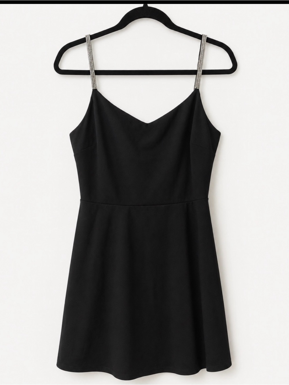 Limité Black Rhinestone Strap Mini Dress Size L/G